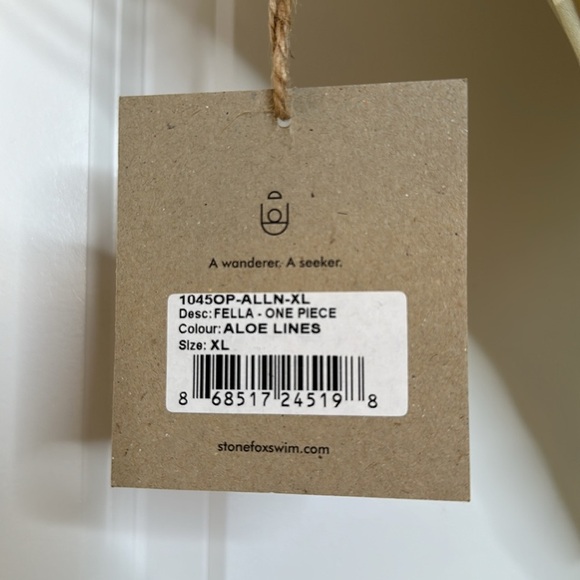 Stone Fox Fella One Piece Swimsuit -‎ Aloe Lines Swirl Print - Picture 6 of 12